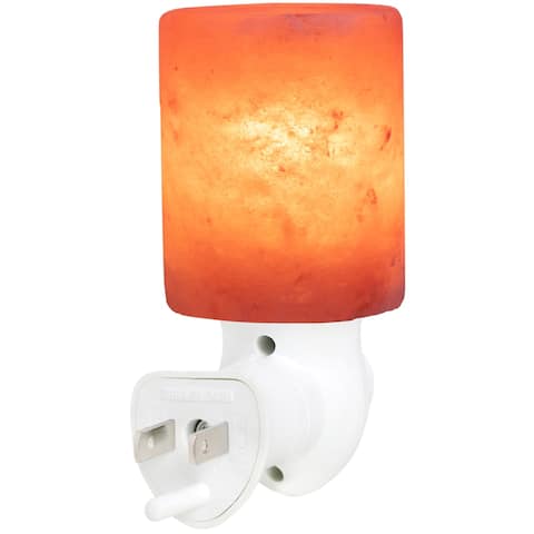 Amir Salt Lamp, Natural Himalayan Mini Hand Carved Night Light w/ UL Wall Plug for Air Purifying, Lighting & Decoration - Orange