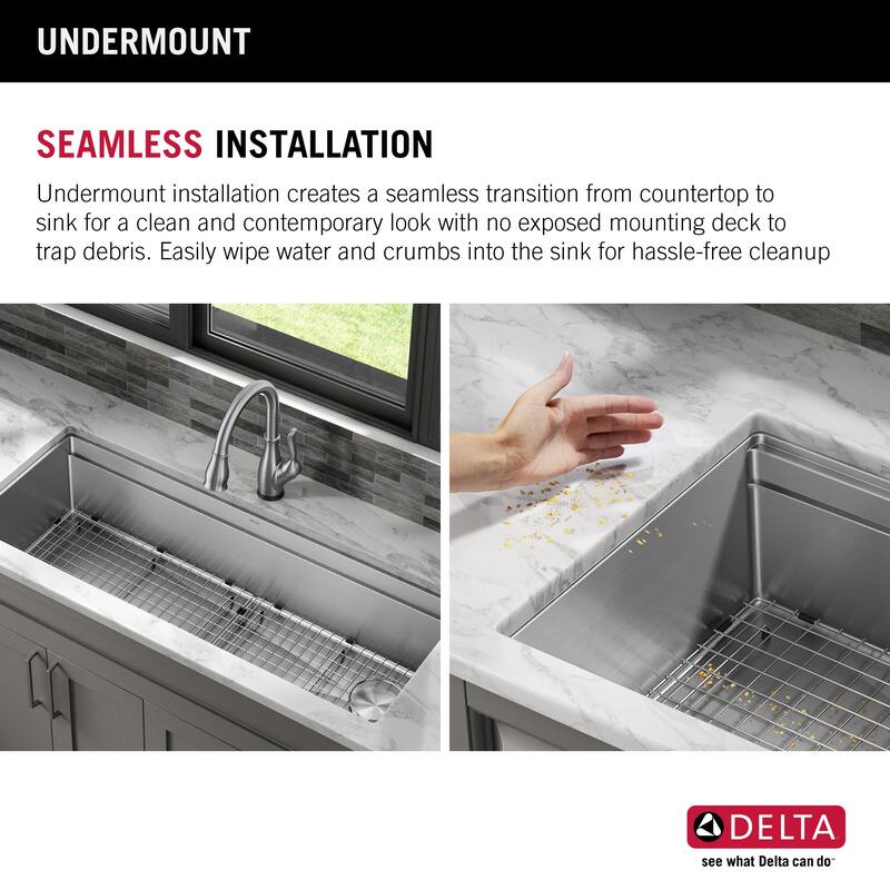 Delta 95BA132-45S Lorelai 45” Workstation Kitchen Sink Undermount 16