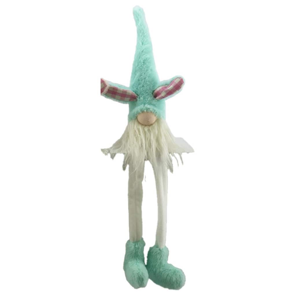 HomeRoots 23" Blue and White Fabric Standing Gnome Tabletop Sculpture - 4' X '22.8' X '4.7