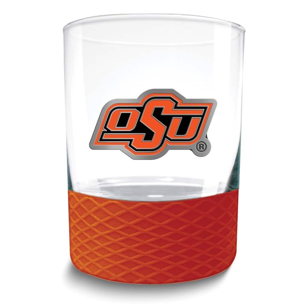 Collegiate Oklahoma State University Commissioner 14 Oz. Rocks Glass with Silicone Base