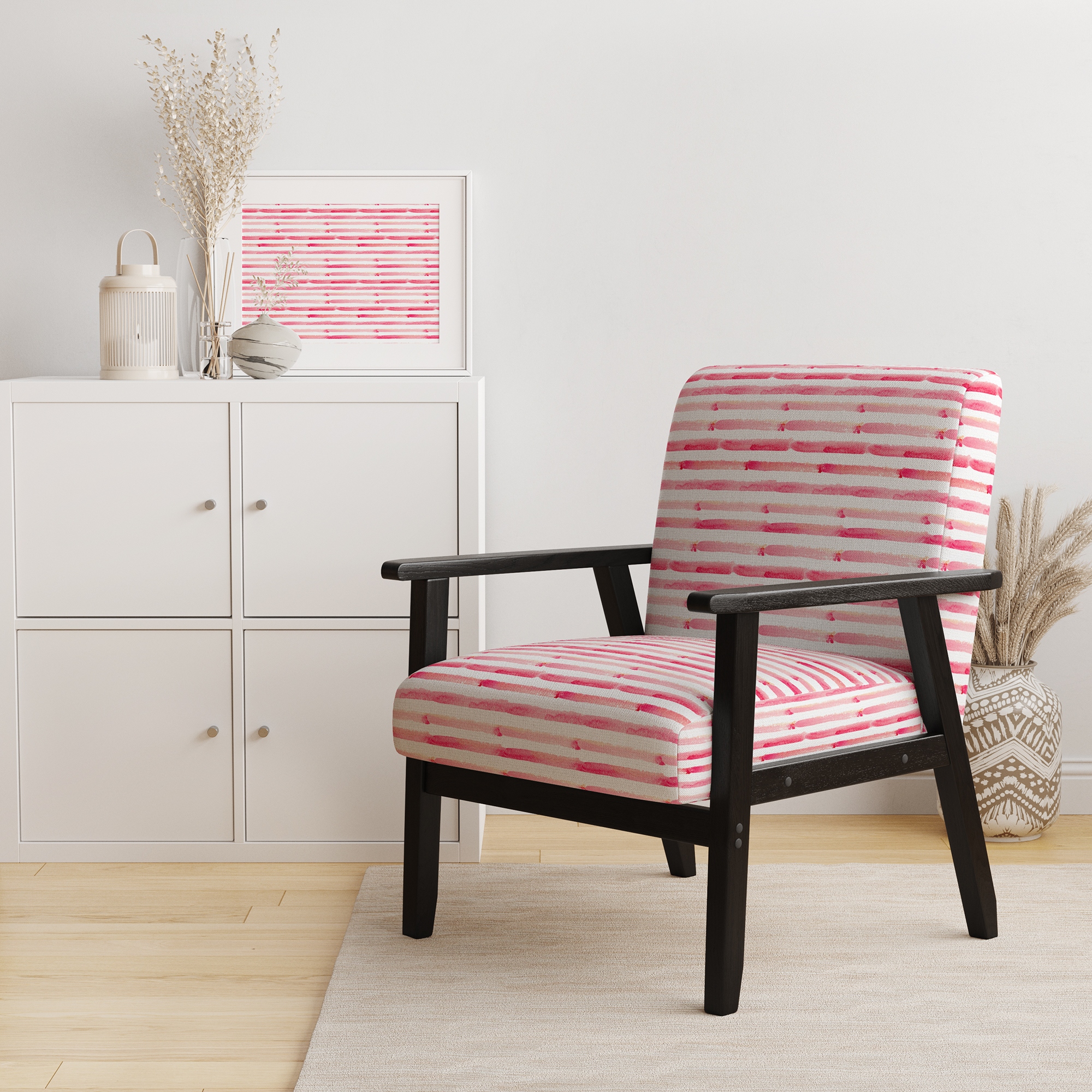 Pink and best sale white striped chair