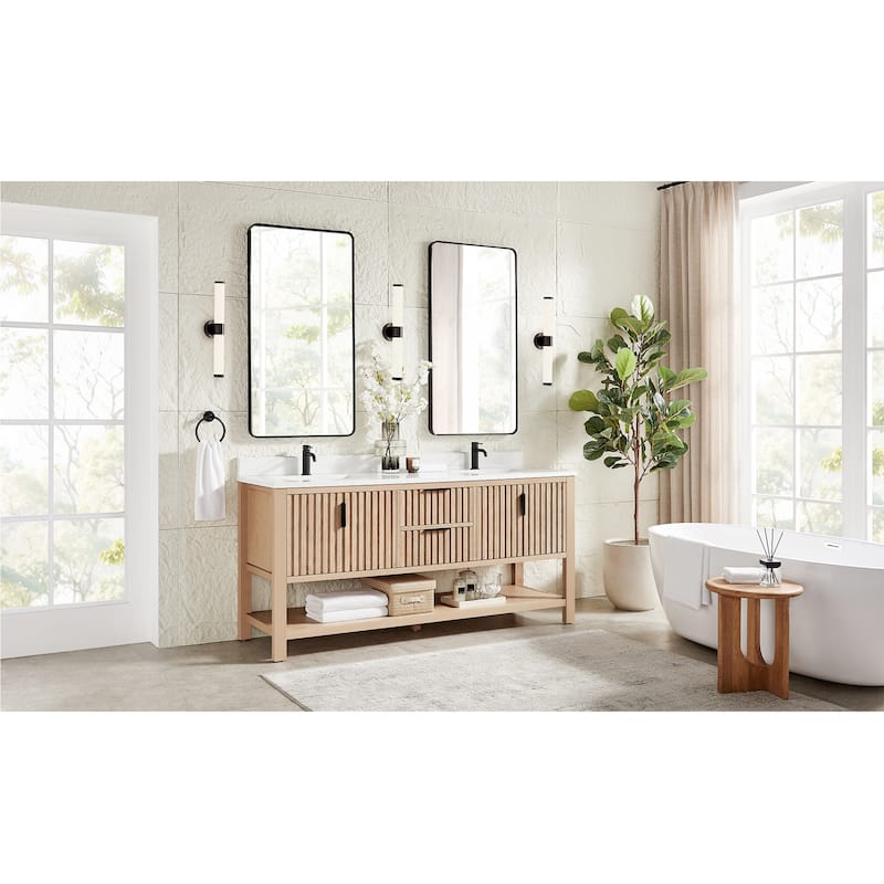 Tehran Bath Vanity with Composite Stone Top without Mirror