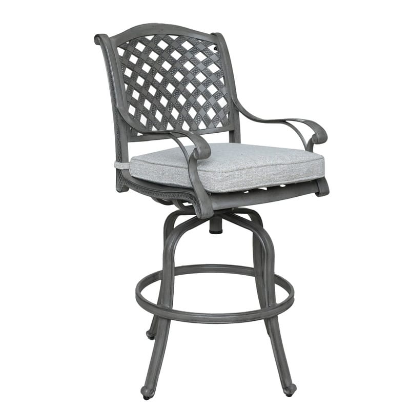 Ventura Cast Aluminum Bar Stool with Cushion (Set of 2)