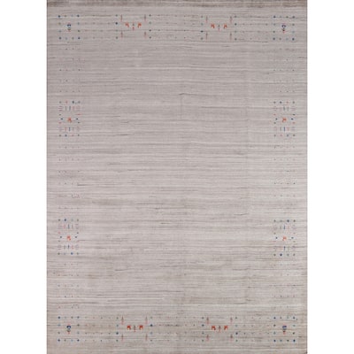Tribal Gabbeh Indian Rug Hand-Knotted Wool Carpet - 8'5" x 9'9"