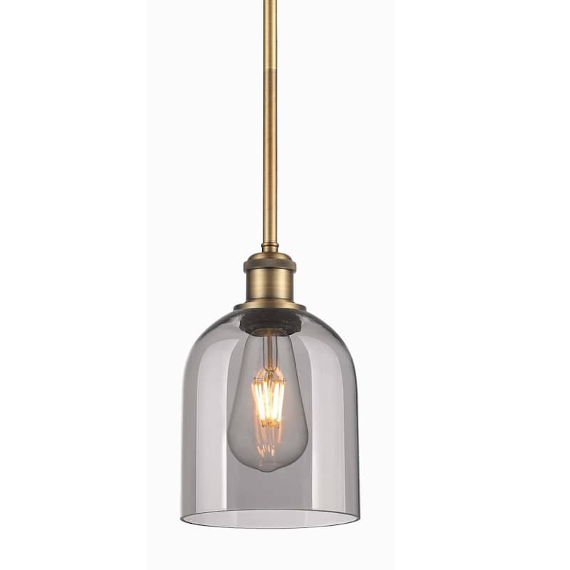 Innovations Lighting 516-1S-10-6 Bella Pendant Bella 6" Wide Mini - Brushed Brass / Light Smoke