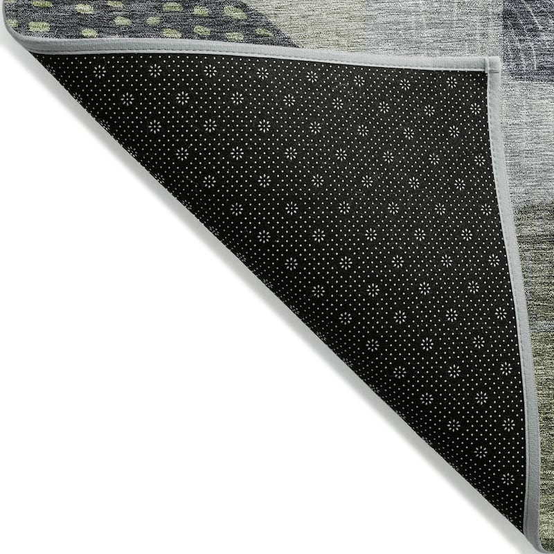 Machine Washable Indoor/ Outdoor Contemporary Geo Chantille Rug
