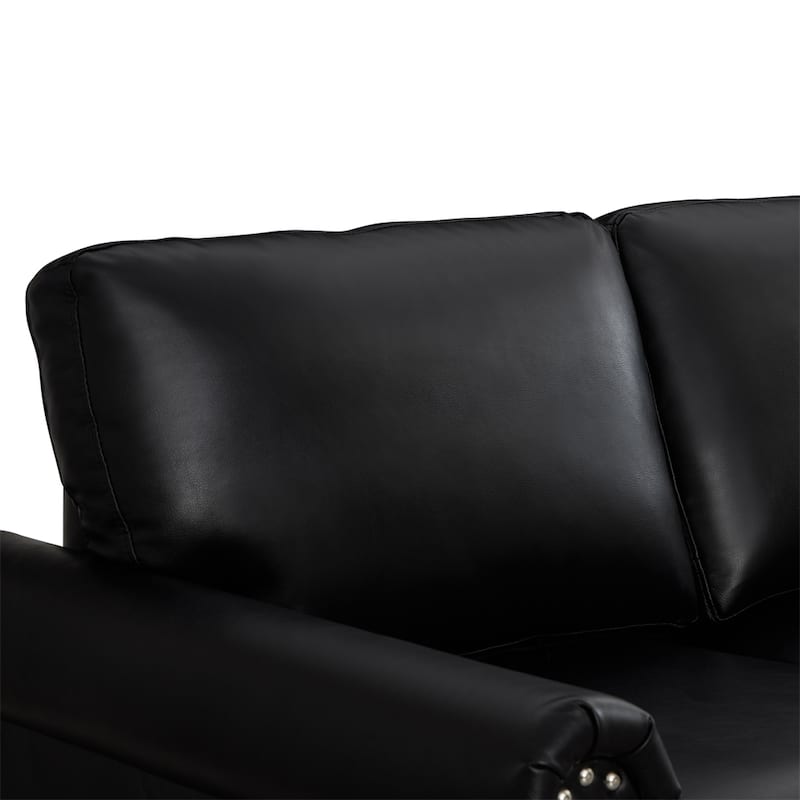 Classic Living Room Nails Sofa,Faux Leather