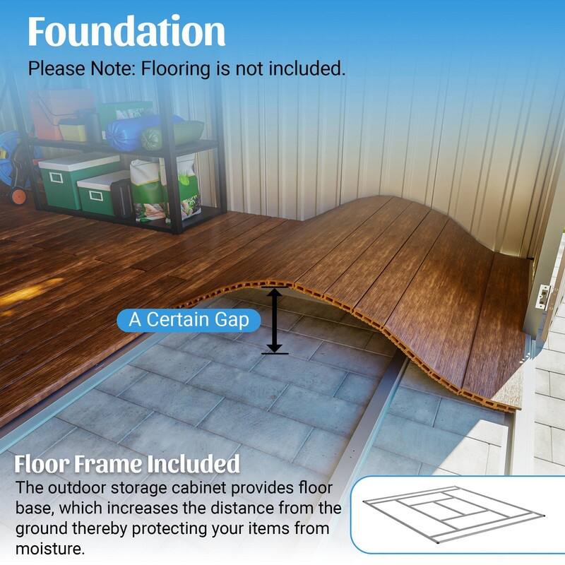 10' x 12' Outdoor Storage Shed, Heavy-Duty Rust-Resistant Steel Tool Shed with Floor Frame Kit