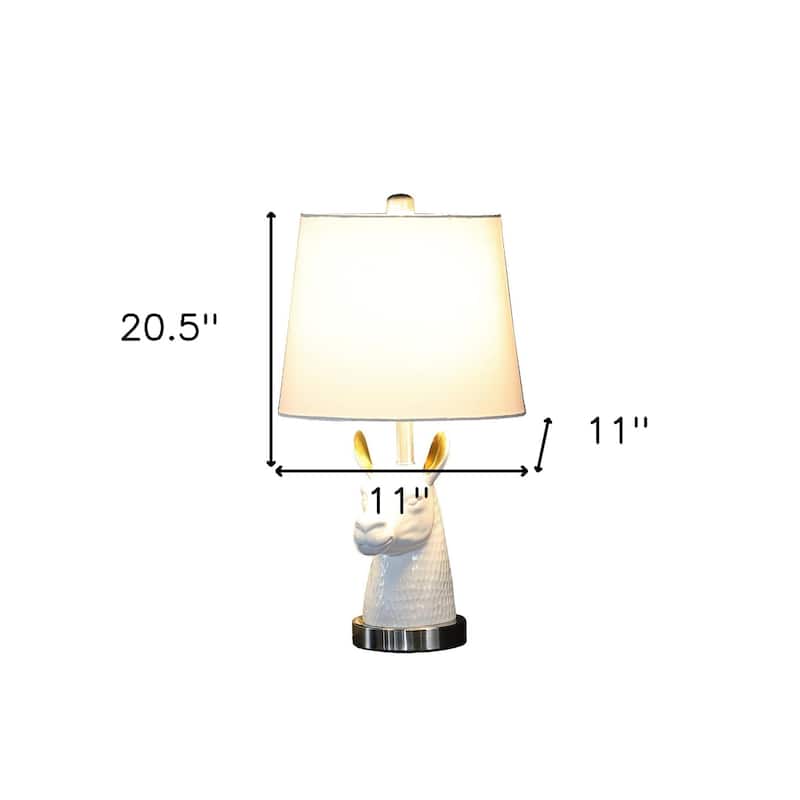 21 Inch Bedside Table Lamp with White Empire Shade for Bedroom - 11" x 11" x 20.50"
