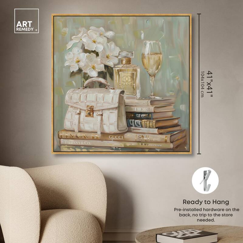 Sage Green Glam Canvas by Art Remedy