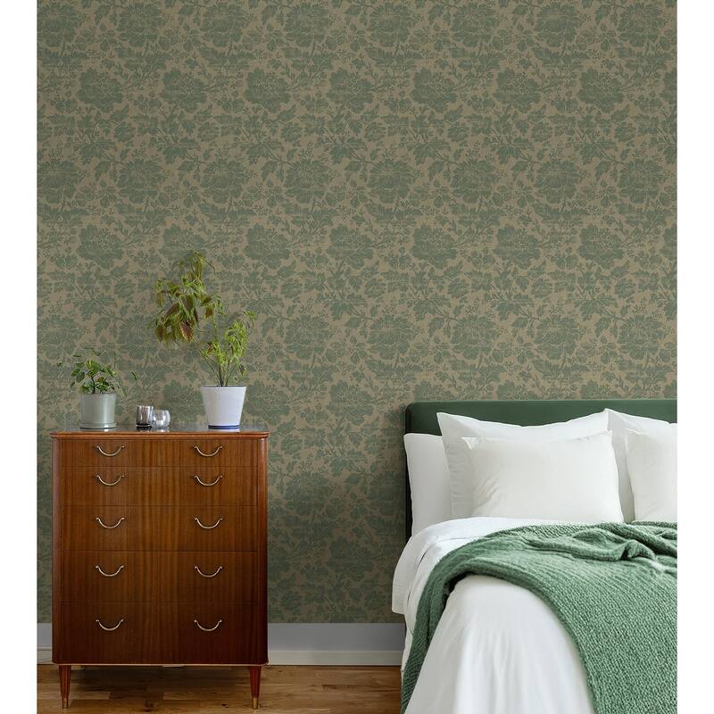 Seabrook Designs Thoreau Floral Unpasted Wallpaper