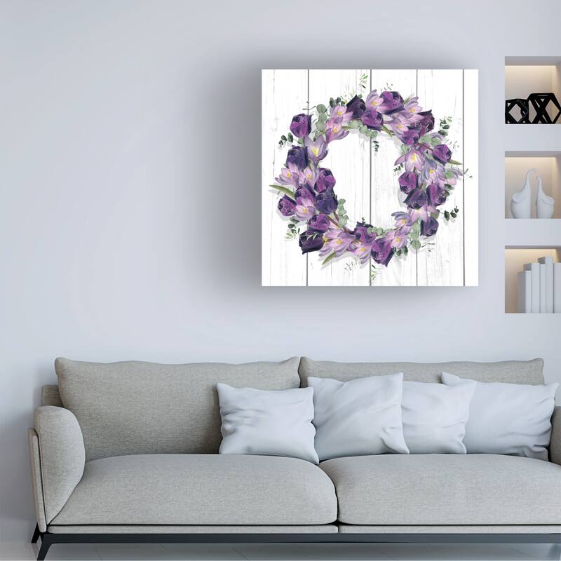 Jennifer Paxton Parker 'Purple Tulip Wreath I' Canvas Art