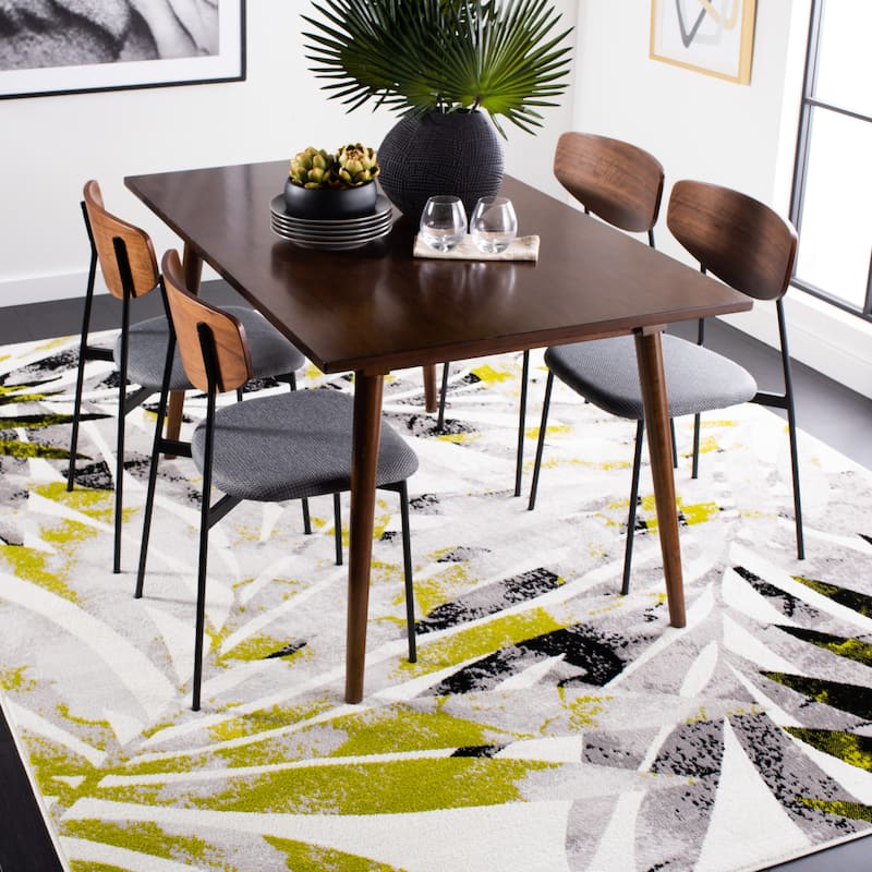 SAFAVIEH Skyler Leanna Distressed Tropical Watercolor Rug - 9' x 12' - Black/Green
