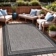 preview thumbnail 3 of 9, Washable Bordered Indoor Outdoor Rug for Patio, Deck, Porch