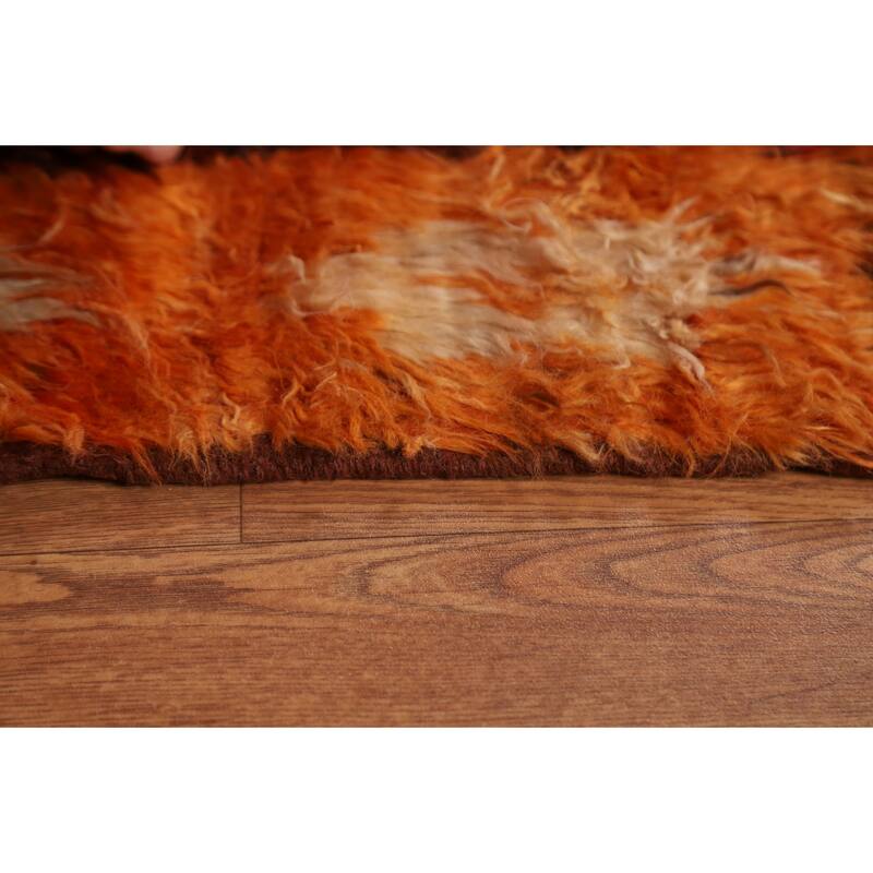 Hand Knotted Oriental 100% Wool Carpet Modern Tribal Red Moroccan Area Rug - 9' 9'' X 6' 8''