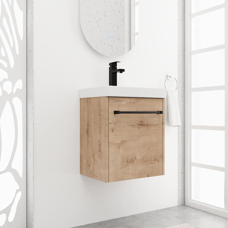 BNK 16/18 Inch Single Sink Bathroom Vanity with Soft Close Door