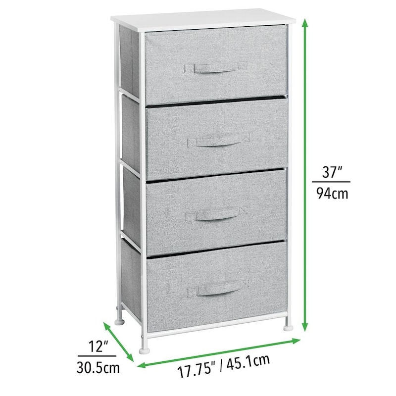 mDesign Vertical Dresser Storage Tower with 4 Drawers