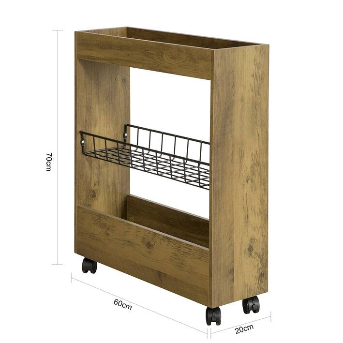 Haotian BZR46-W, Freestanding Bathroom Cabinet with 3-tier Shelf