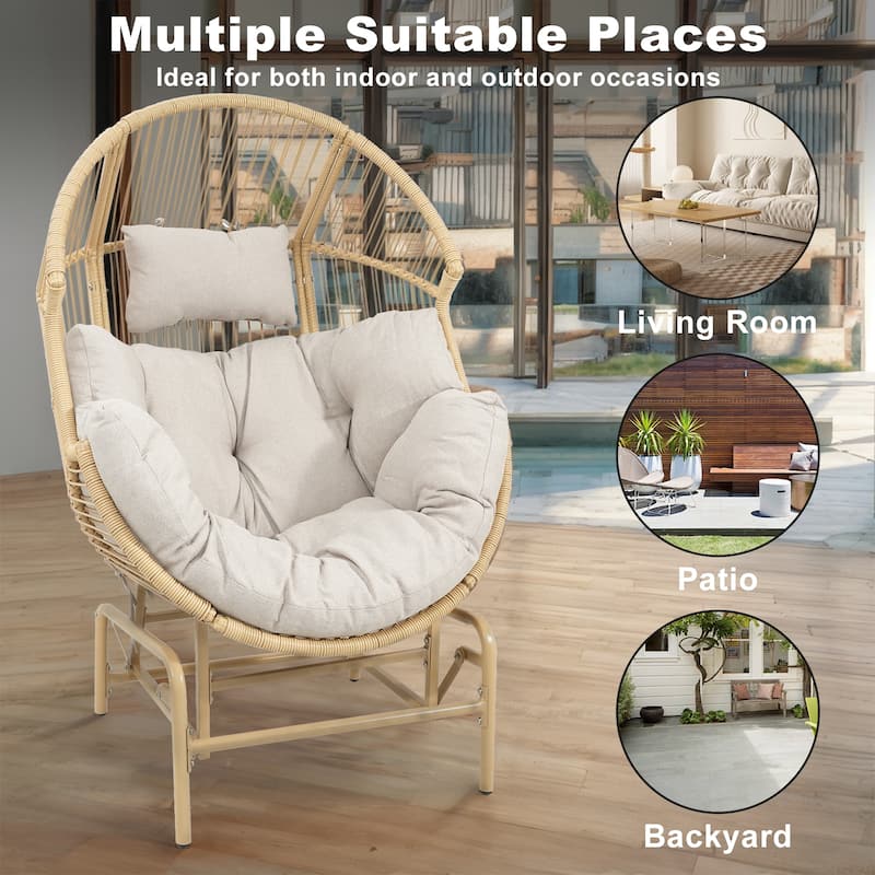 Gymojoy Outdoor Oversized Egg Basket Rocking Chair