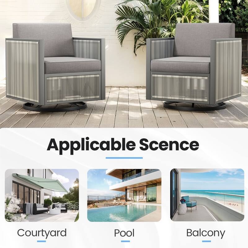 Outdoor Swivel Gliders Chair Rattan Rocking Chair