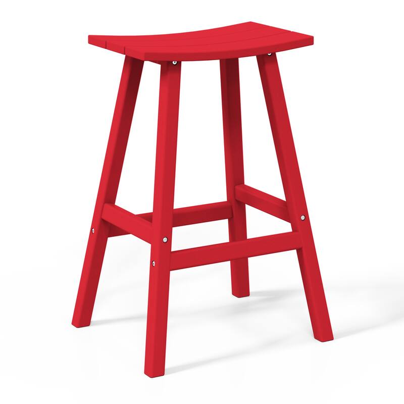 Laguna Hdpe All Weather Outdoor Patio 29" Saddle Seat Bar Stool (Set Of 3)