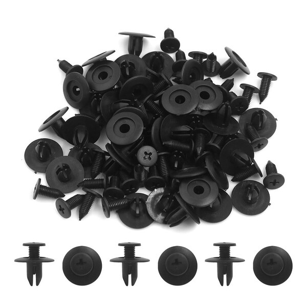 100pcs Car 8mm Plastic Clips Rivet Push fit Boot Trim Panel Pin Fender Fastener