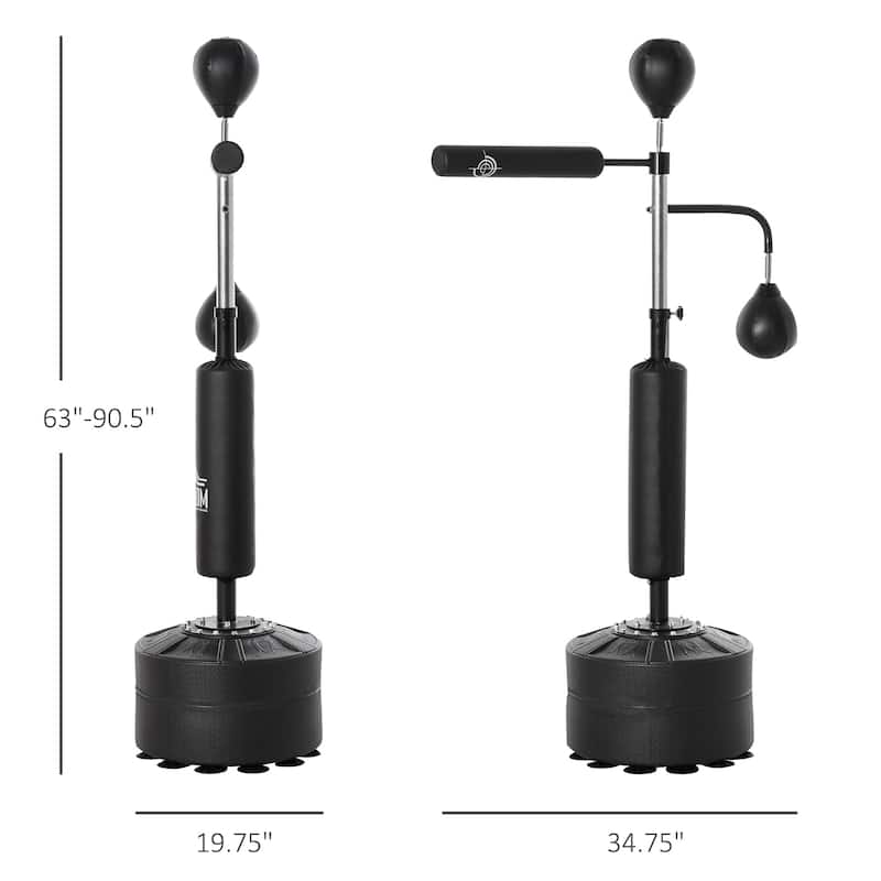 HOMCOM Punching Bag with Stand Boxing Set Kickboxing Bag with 360° Reflex Bar Height Adjustable for Adult Youth, Home Office Gym