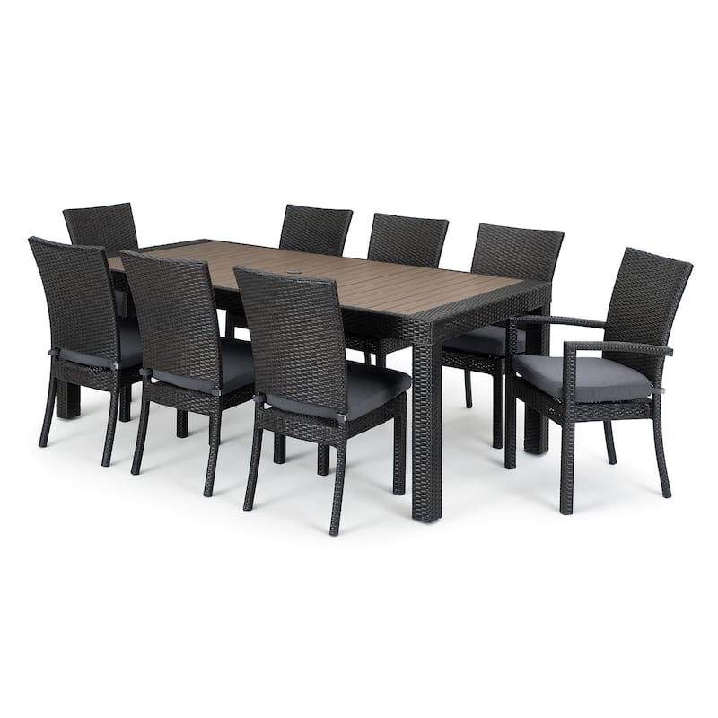 Deco 9 Piece Aluminum Outdoor Patio Dining Set - Gray