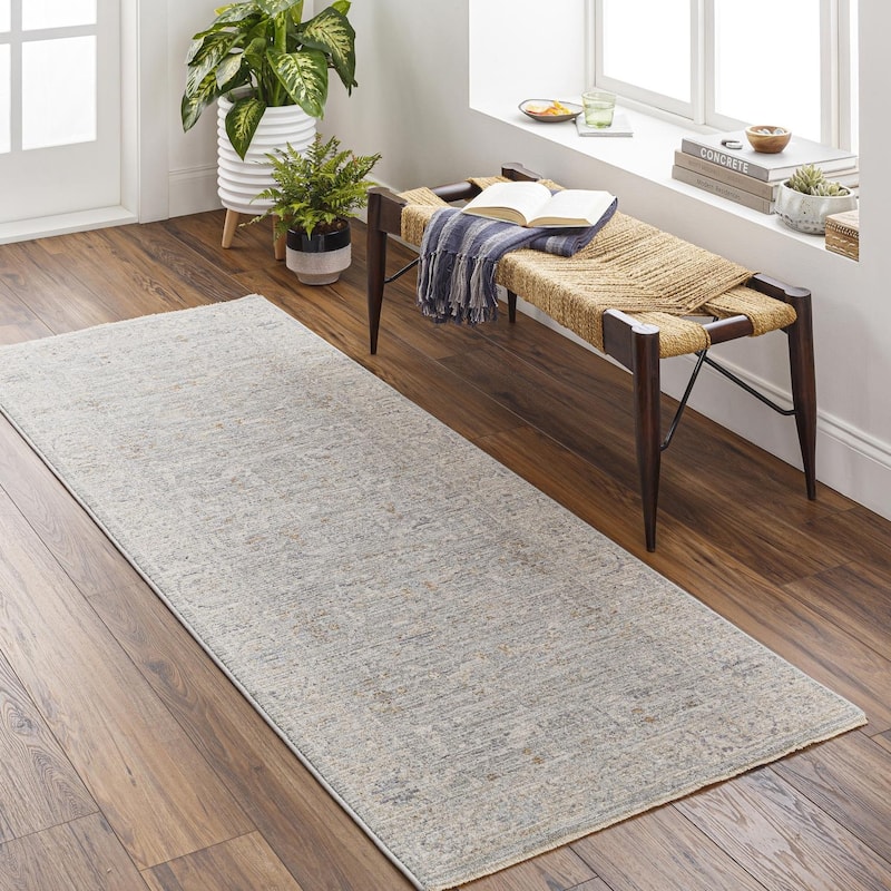 Livabliss Traditional Avant Garde Floral & Botanical Area Rug - 2'7" x 10' - Grey/Beige