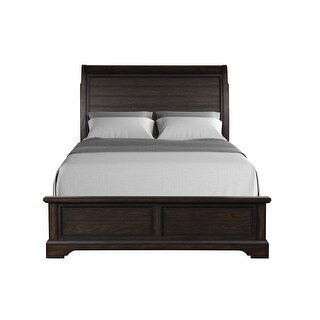 Queen Solid Wood Sleigh Bed with Elm Veneers - Bed Bath & Beyond - 43249744