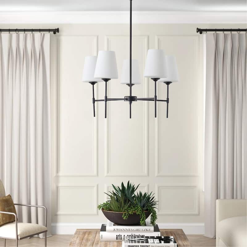 5-Lights Modern Creative Linear Chandelier - 24"D×4.7"W×70.9"H (Adjustable)