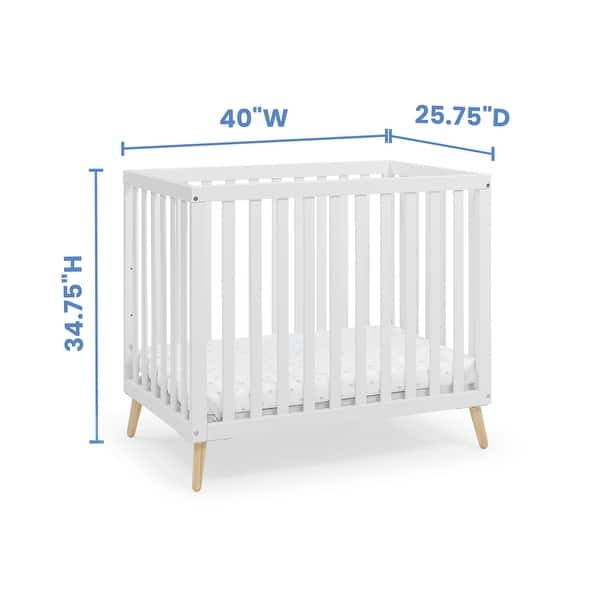 Essex Convertible Mini Baby Crib With 2.75-inch Mattress, Greenguard 