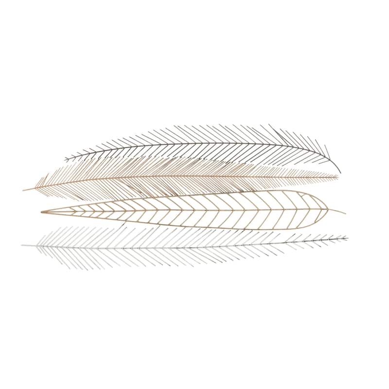 CosmoLiving by Cosmopolitan Multi Colored Metal Feather Bird Home Wall Decor