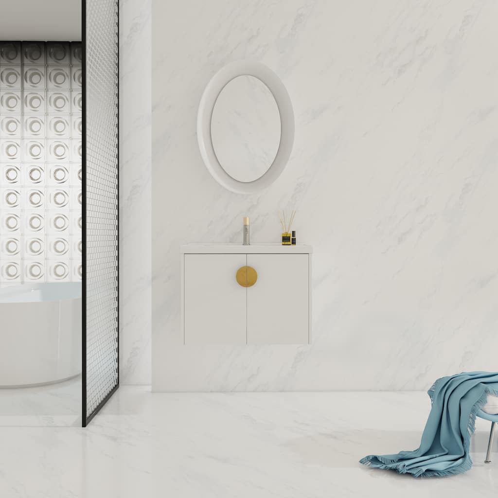 28 Inch Soft Close Doors Bathroom Vanity with Sink, For Small Bathroom