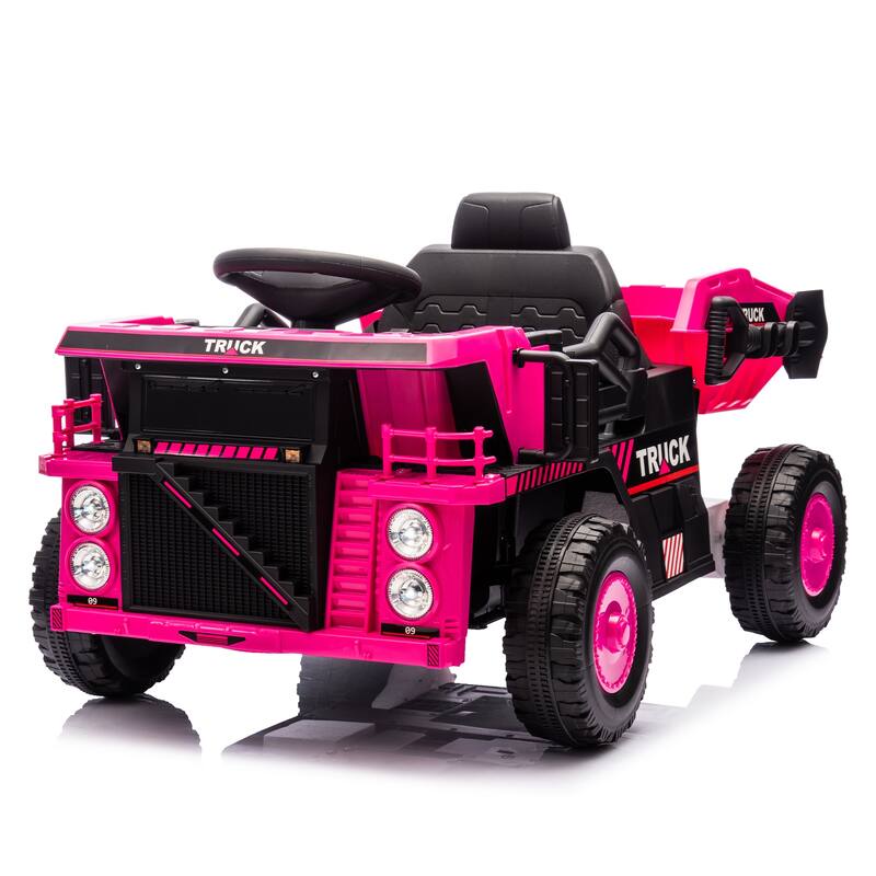 12V Kids Ride On Dump Truck W/Parents Control,2wd,Rear-Wheel Suspension,Electric Dump Bed And Extra Shovel,For Kids 3-5