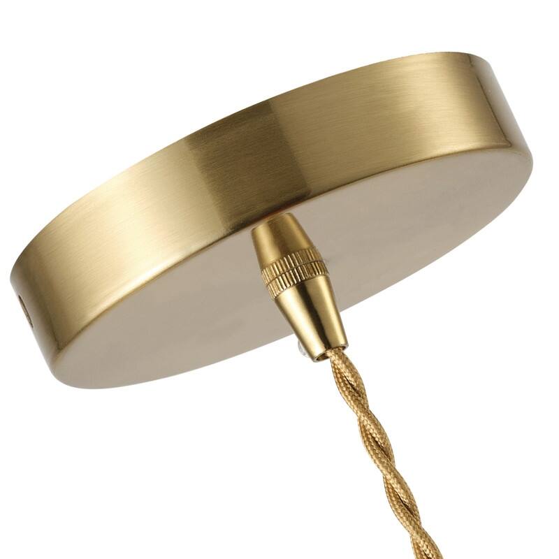Modern 1- Light Pendant Light Green Tinted Glass Shade with Electroplated Brass Finish