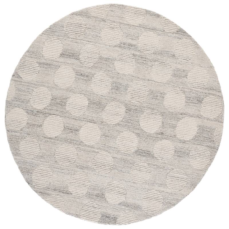 SAFAVIEH Handmade Metro Pierina Wool Rug - 6' Round - Grey/Ivory