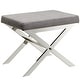 preview thumbnail 21 of 21, Southport Linen 22-inch Chrome Finish Metal Stool by iNSPIRE Q Bold Grey