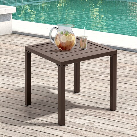 Outdoor Aluminum Square Patio Side/End Table