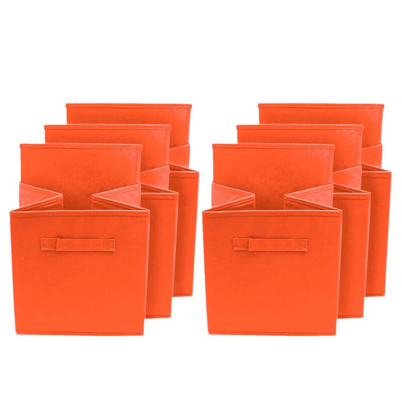 Sorbus Foldable Storage Cube Basket Bin (6 Pack, Orange)