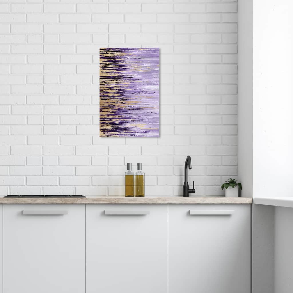 Wynwood Studio Canvas Abstract Lavender Rains Duet II Gold and Metallic Gold Modern & Contemporary Wall Art Canvas Print