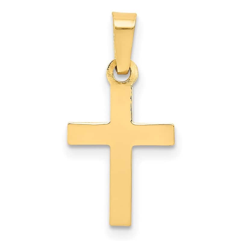 Curata 14k Yellow Gold 18" Solid Polished Cross Necklace - 15x10mm