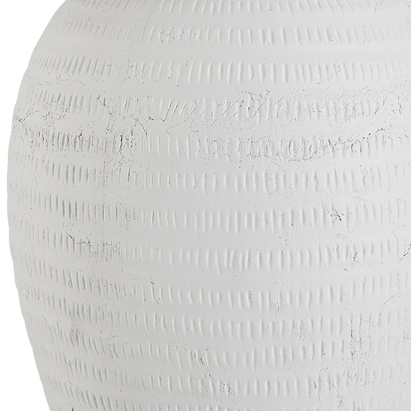Urn Shaped Table Lamp with Tapered Large Round Shade - 28.5" - White