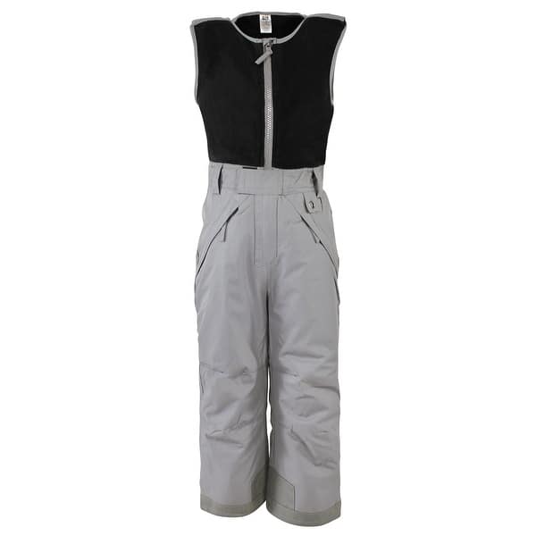 slide 1 of 1, Hudson Baby Unisex Snow Bib Overalls with Fleece Top, Solid Charcoal 2T - Solid Charcoal