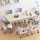 preview thumbnail 15 of 19, Kids Table and 4 Chairs Set with Graffiti Desktop Height Adjustable Grey