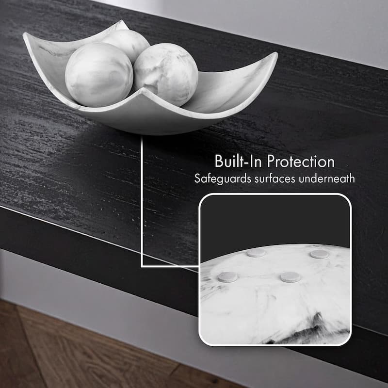 Creative Scents Black Marble Look Fruit Bowl for Kitchen Counter