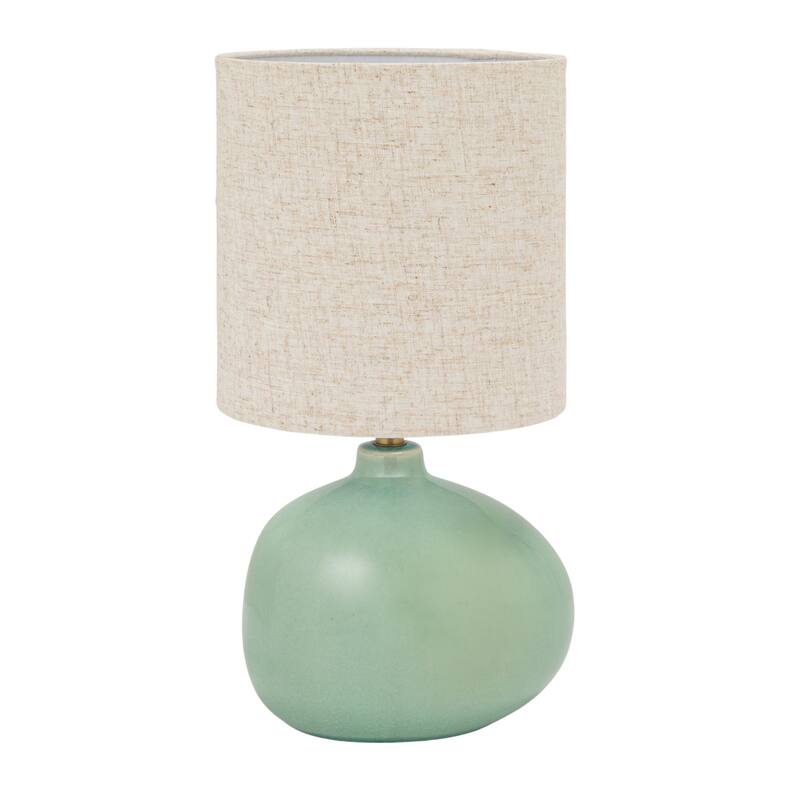 Stoneware Table Lamp with Linen Shade and Inline Switch