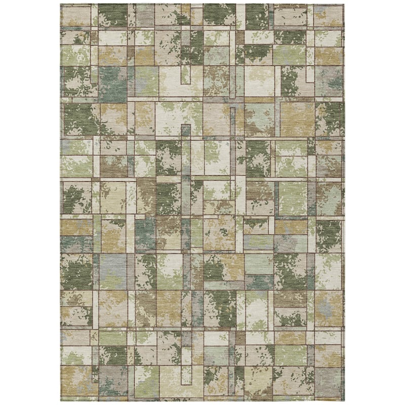 Machine Washable Indoor/ Outdoor Patchwork Chantille Rug