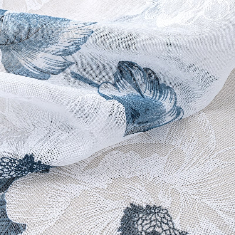 Ellie Floral Sheer Window Curtain Panel 84 inch or 95 inch