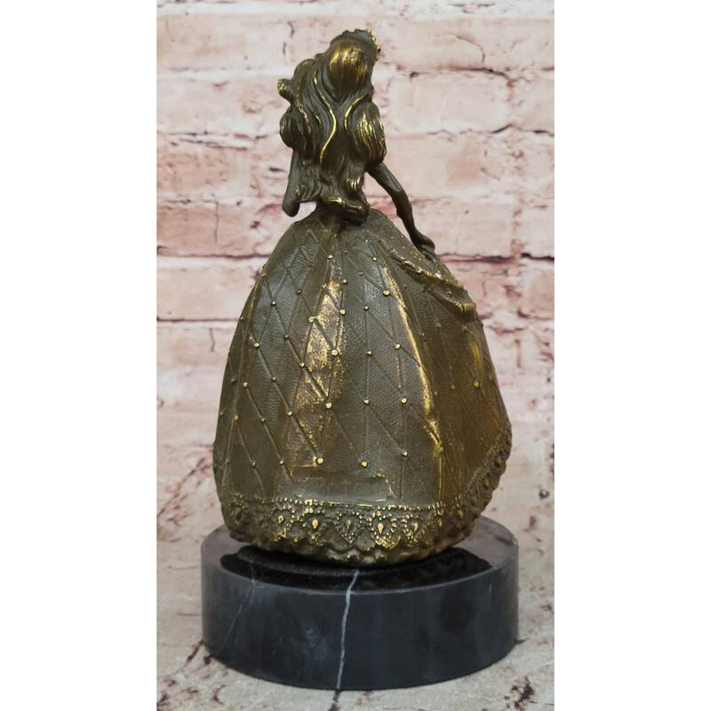 15Th Birthday Bronze Sculpture – Elegant Quinceañera Girl In Dress